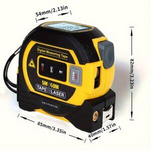 3-in-1 Digital Laser Tape Measure - High Precision Steel Tape & Rangefinder